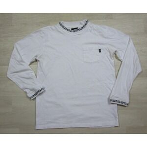 STUSSY Men's Vintage Long Sleeve Pocket T Shirt (M) Cotton Collar & Cuff Graphic